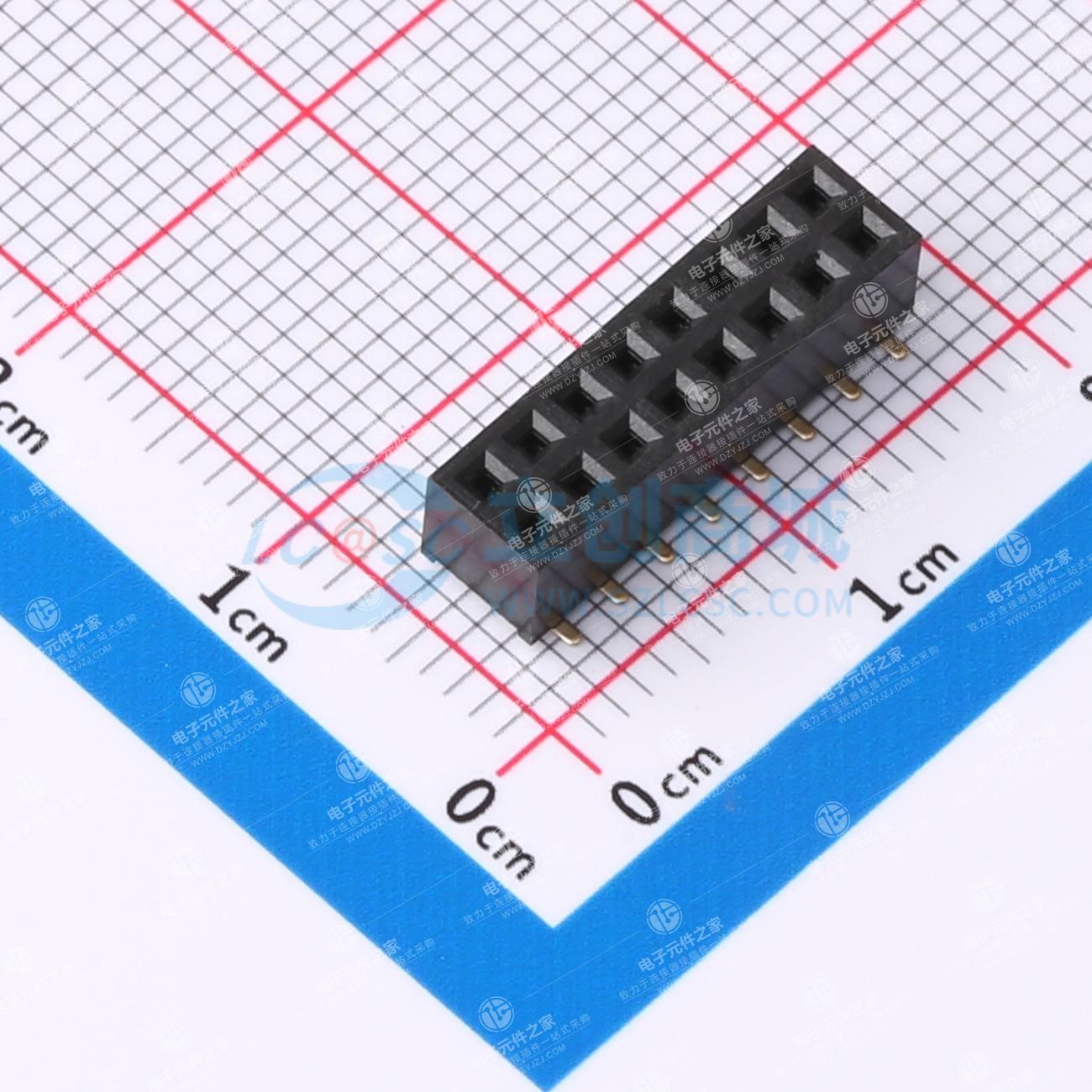 2x8P 间距:2mm 立贴