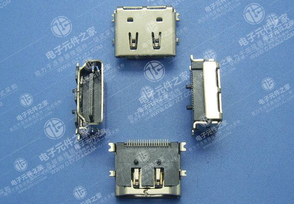 HDMI A TYPE 全贴片 定位柱间距5.0