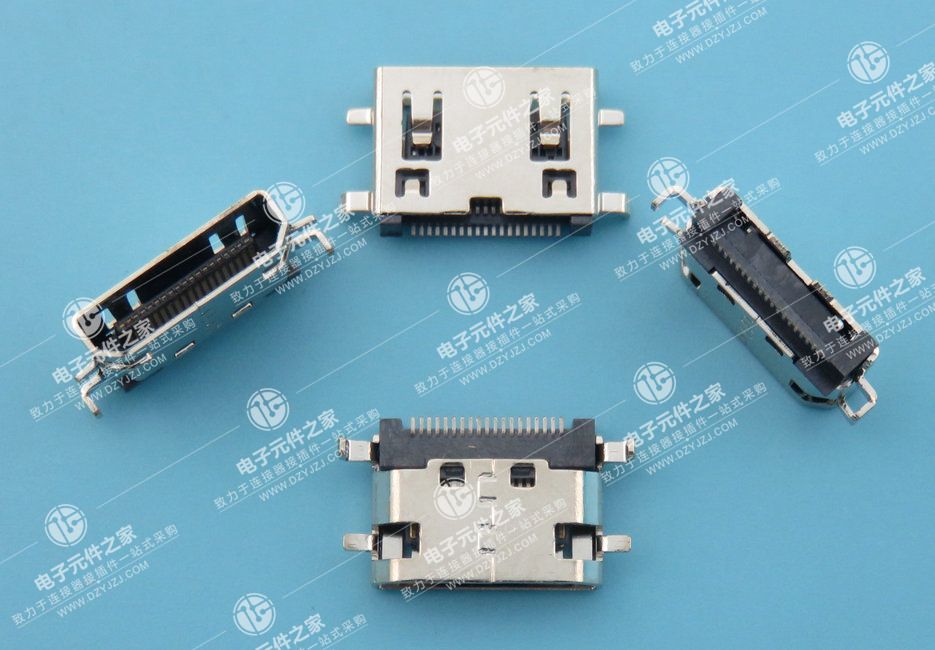 HDMI C TYPE 沉板板上0.9 外壳前贴后插(镀镍）