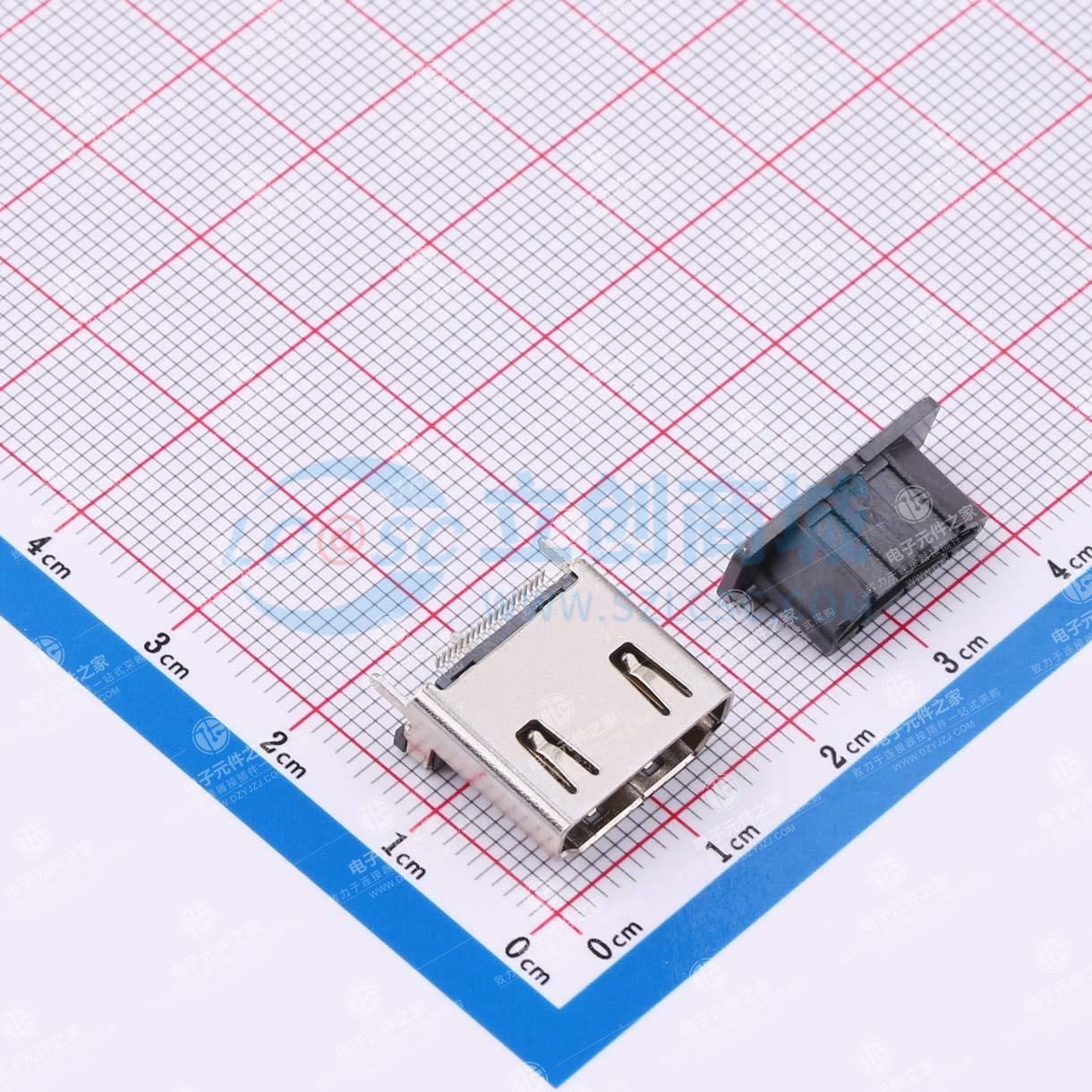 HDMI AF 19P 180度 SMT 13H窄脚