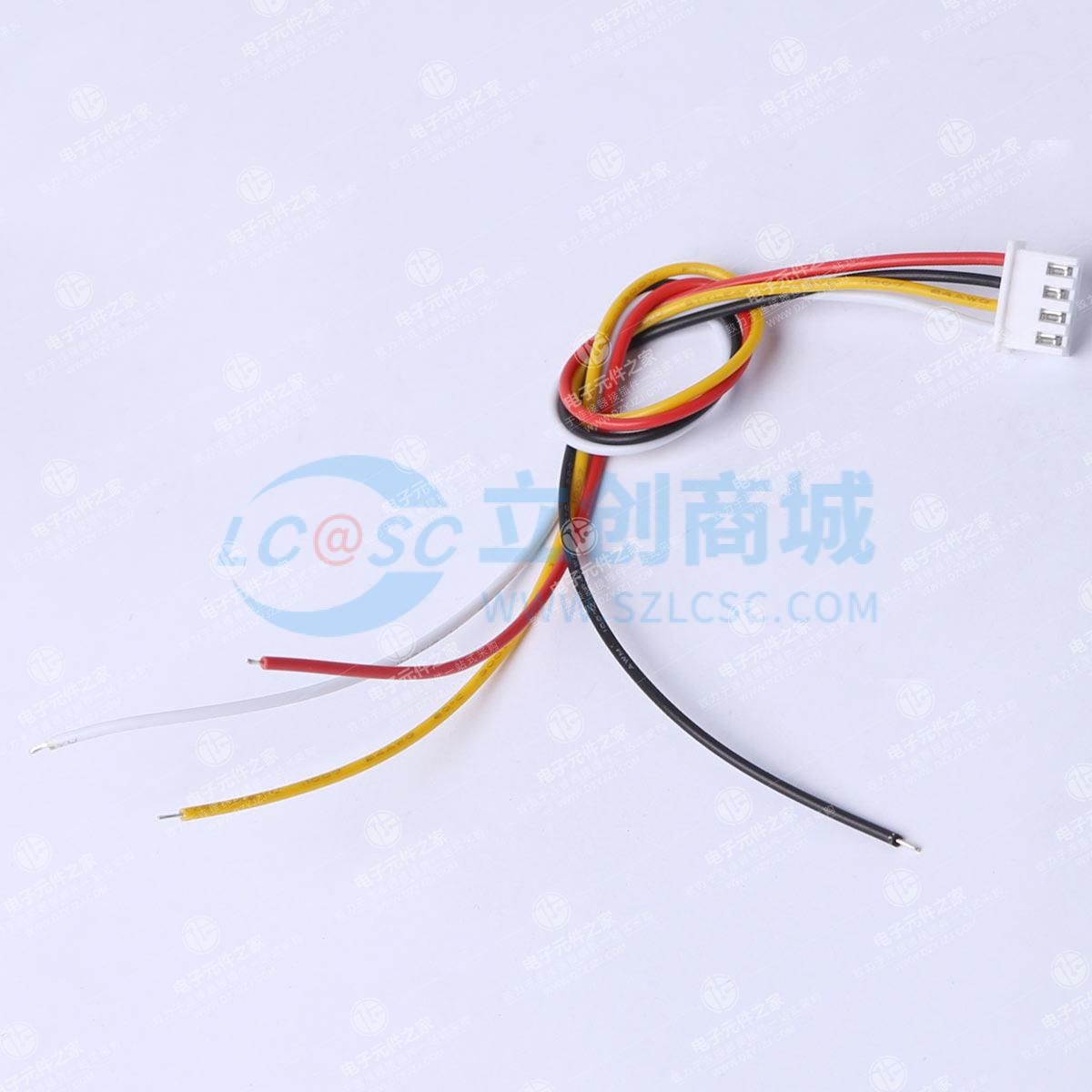 2.54mm间距 4PIN 配单头公座 线长200mm 24AWG
