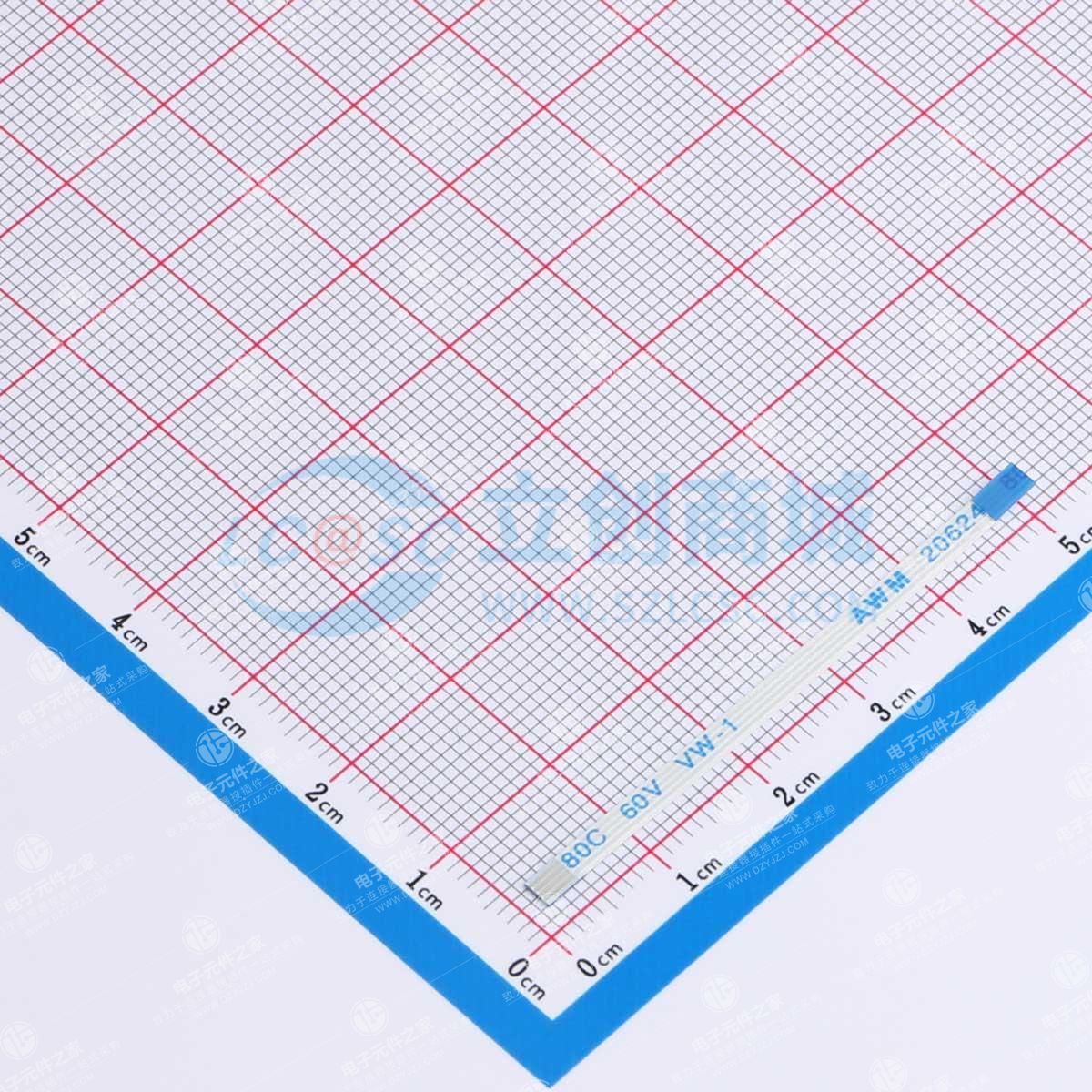 FFC排线 0.5mm 4P 总长 50mm 反向