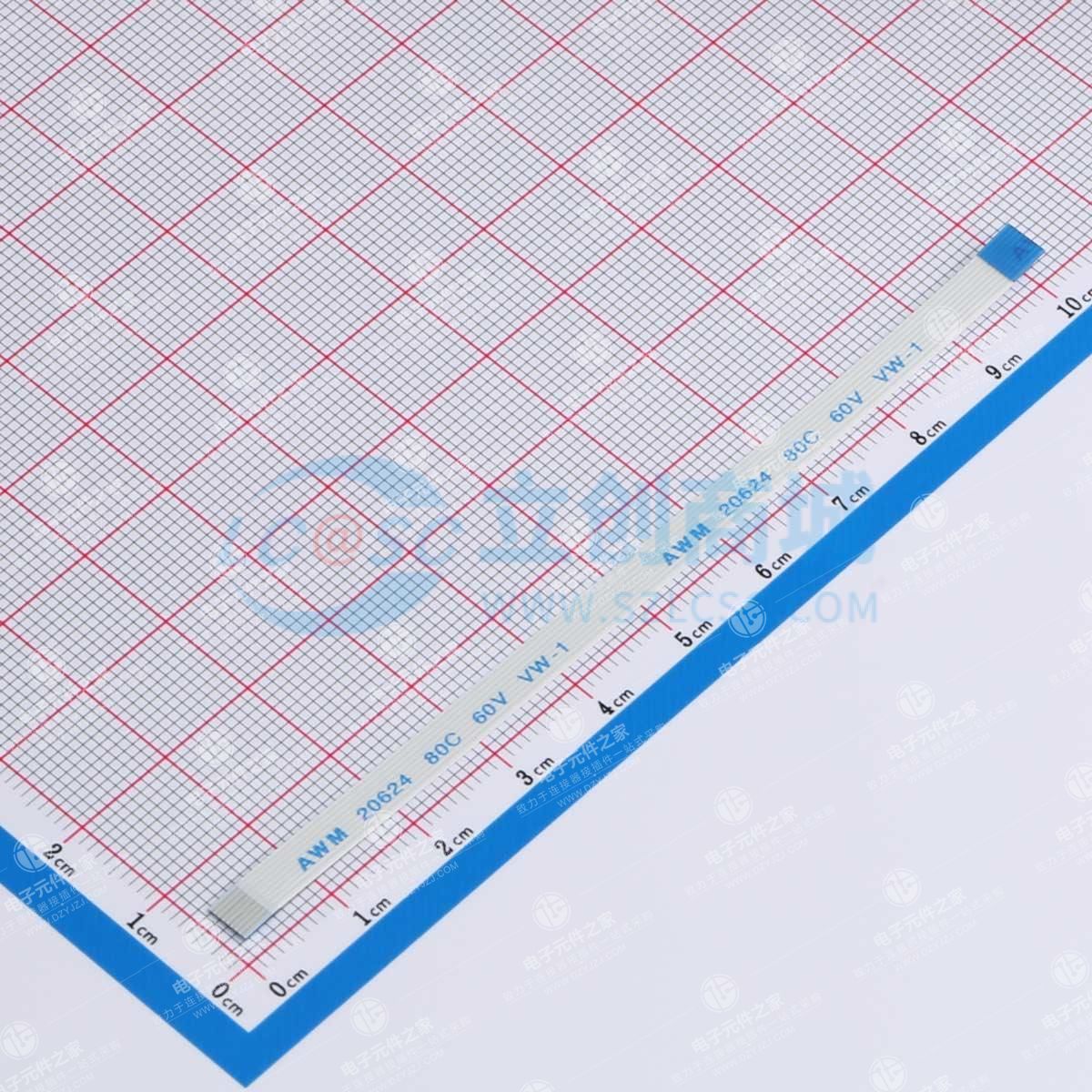 FFC排线 0.5mm 8P 总长 100mm 反向