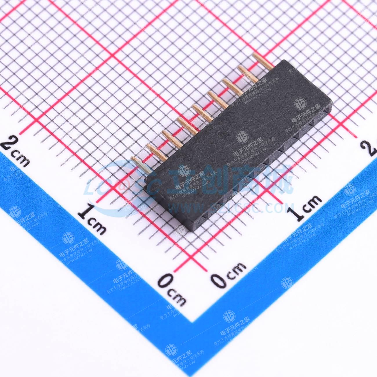 配套排针:HX PZ2.0-1x9P系列 1x9P 间距:2mm 直插