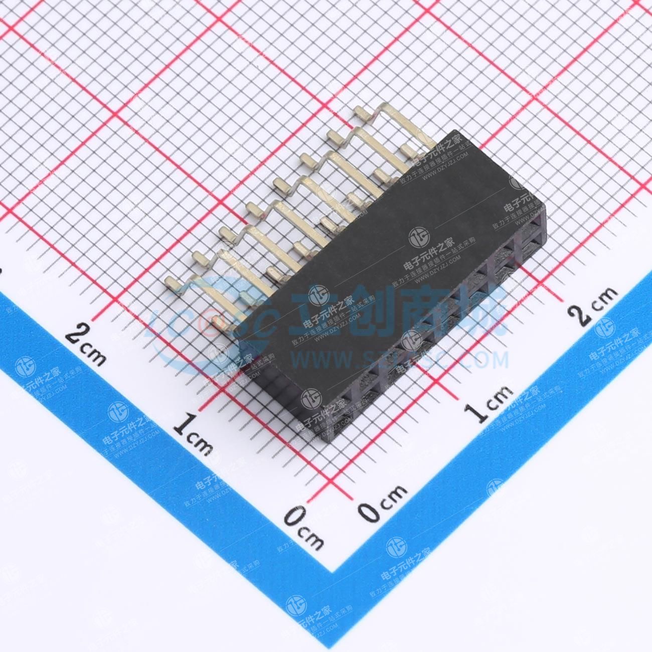 2x8P 间距:2.54mm 卧贴