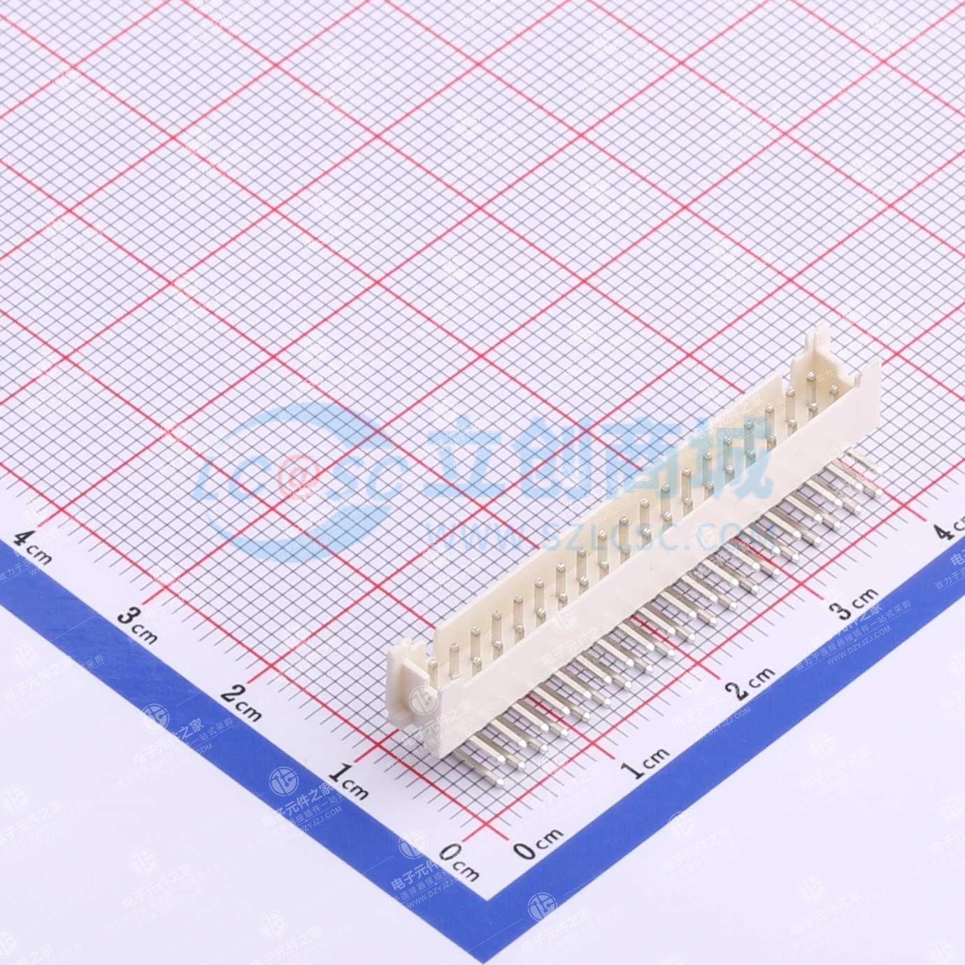 白色 2x19P 间距:2mm 弯插