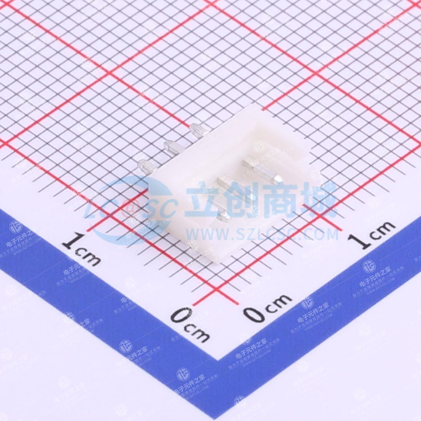白色 1x3P 间距:2.5mm 直插