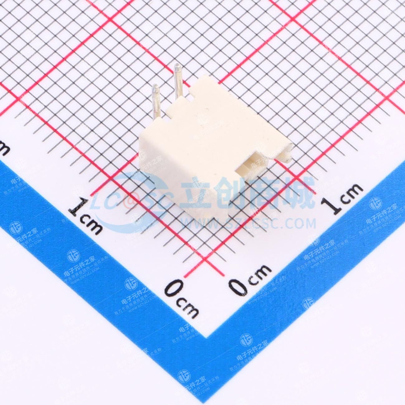 米黄 1x2P 间距:2.5mm 弯插
