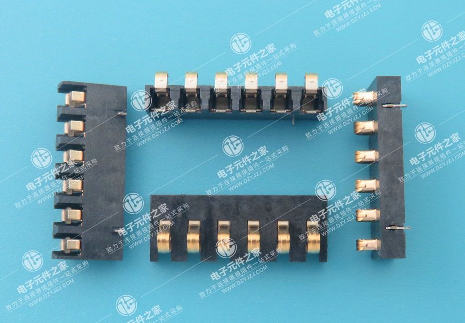 3.0PH 6P 正压电池座 无柱 固定片插板