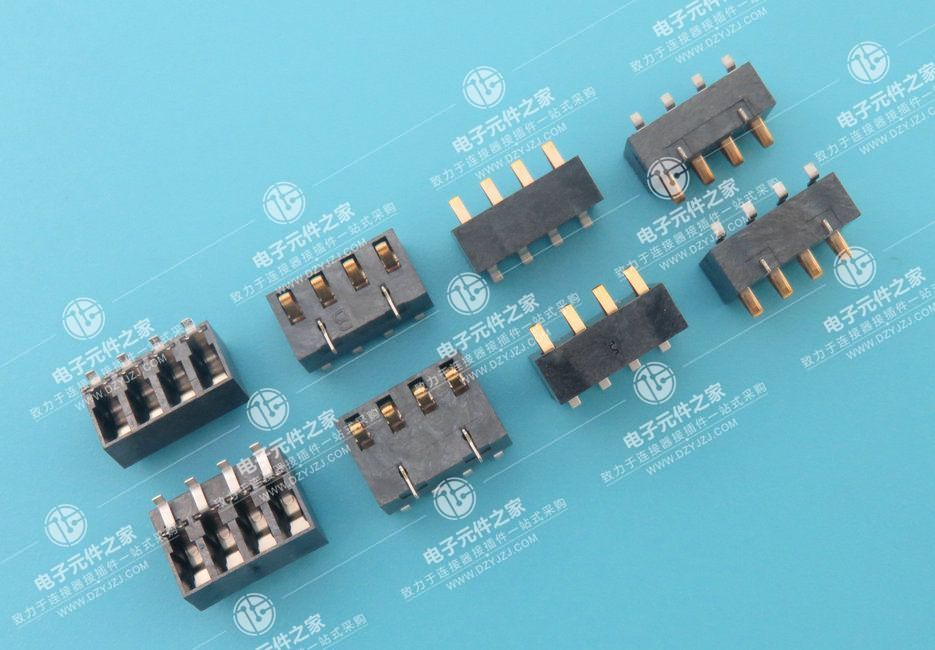 2.5PH 4P 侧压电池座 无柱 固定片插板