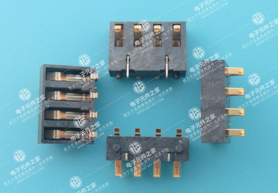 3.0PH 4P 侧压电池座 有柱 固定片插板 