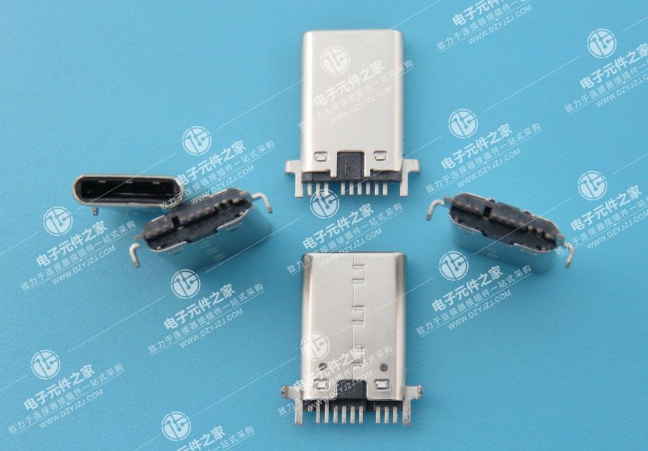 点击查看大图 USB TYPE C 公头9P(8+4P)单排SMT铆合款有插脚有焊脚