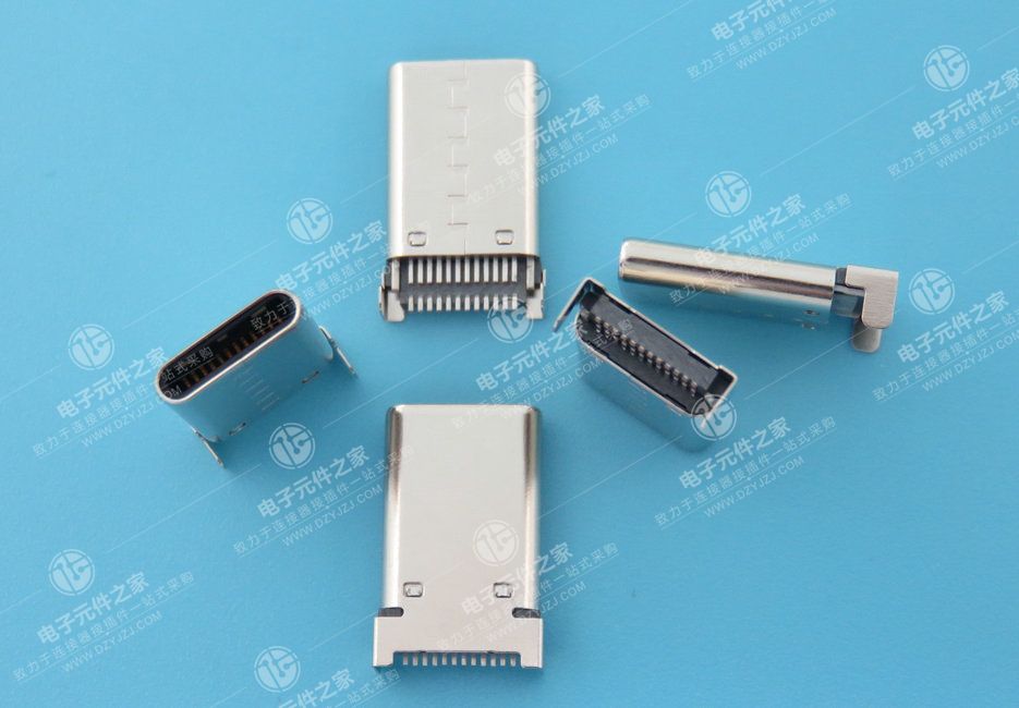 USB TYPE C 公座24P 铆合式沉板0.95 双排SMT 两脚DIP