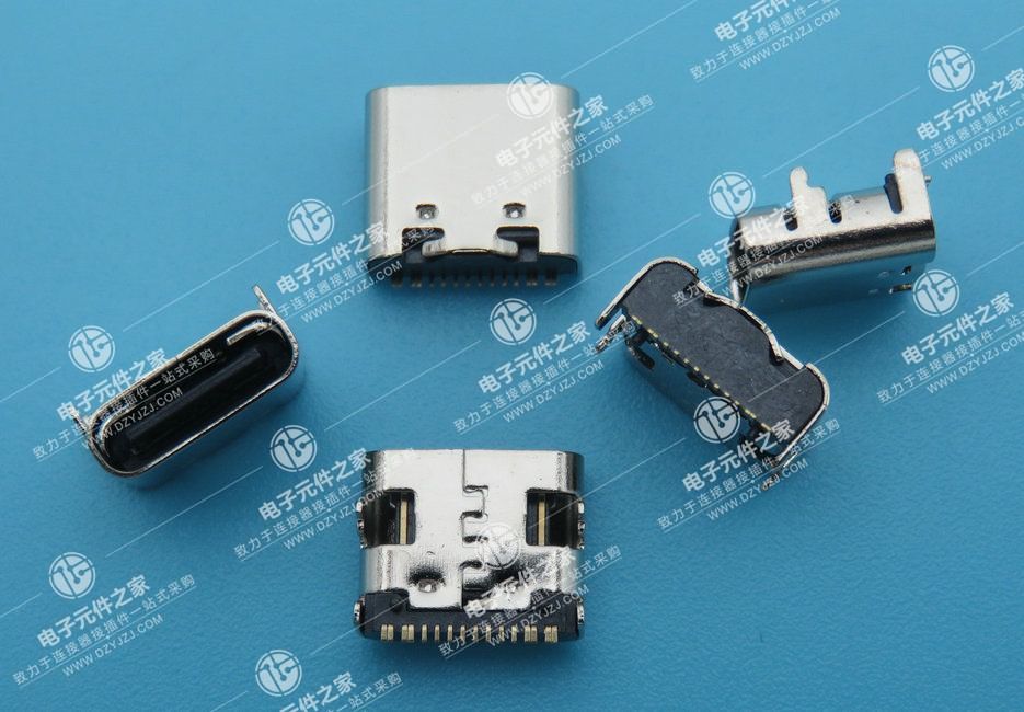 点击查看大图 USB TYPE C 母座16P 板上型 L=7.35 有柱
