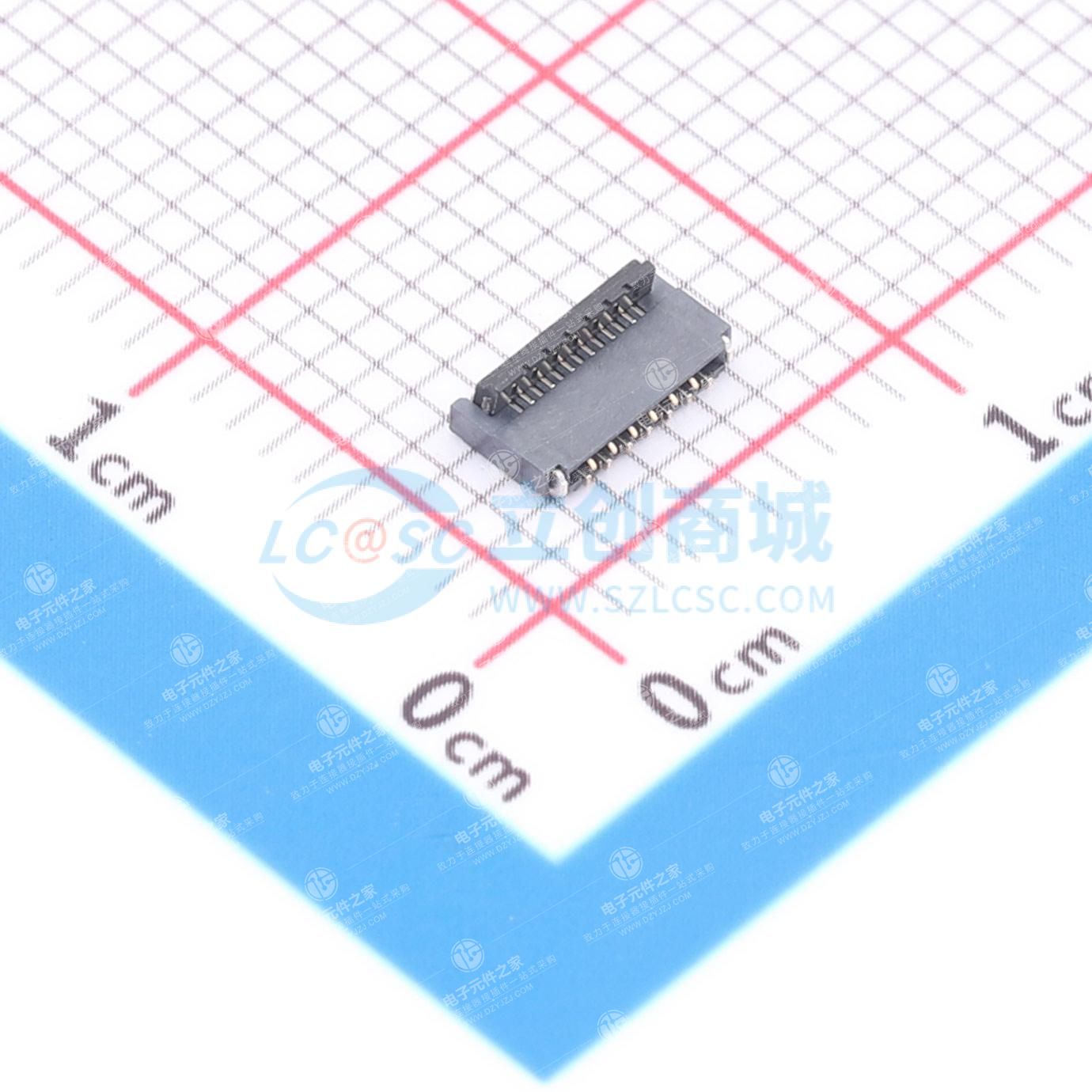 翻盖式(前插后翻) 双侧触点/上下接 P数:13P 间距:0.3mm