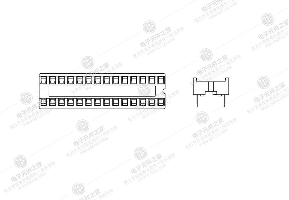 IC 2.54PH 扁脚 W=7.62mm 无杠
