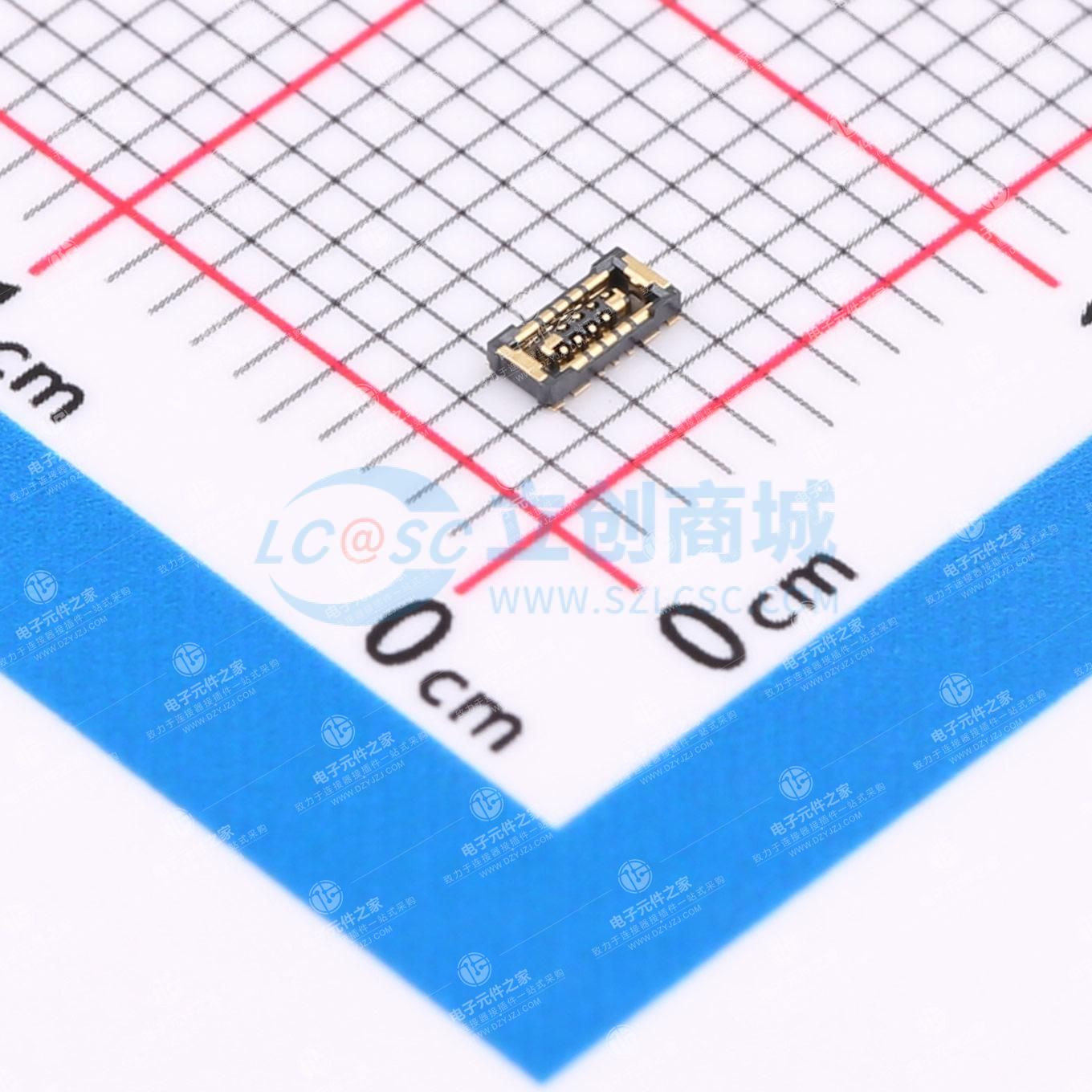 间距:0.35mm 合高0.6mm 母座 6P 立贴 黑色 LCP Gold plated