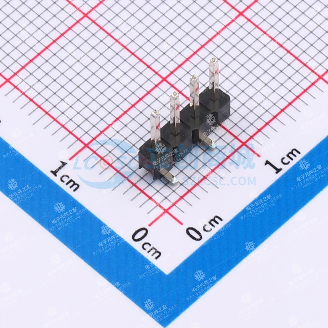 1x4P 间距:2.54mm 方针 立贴