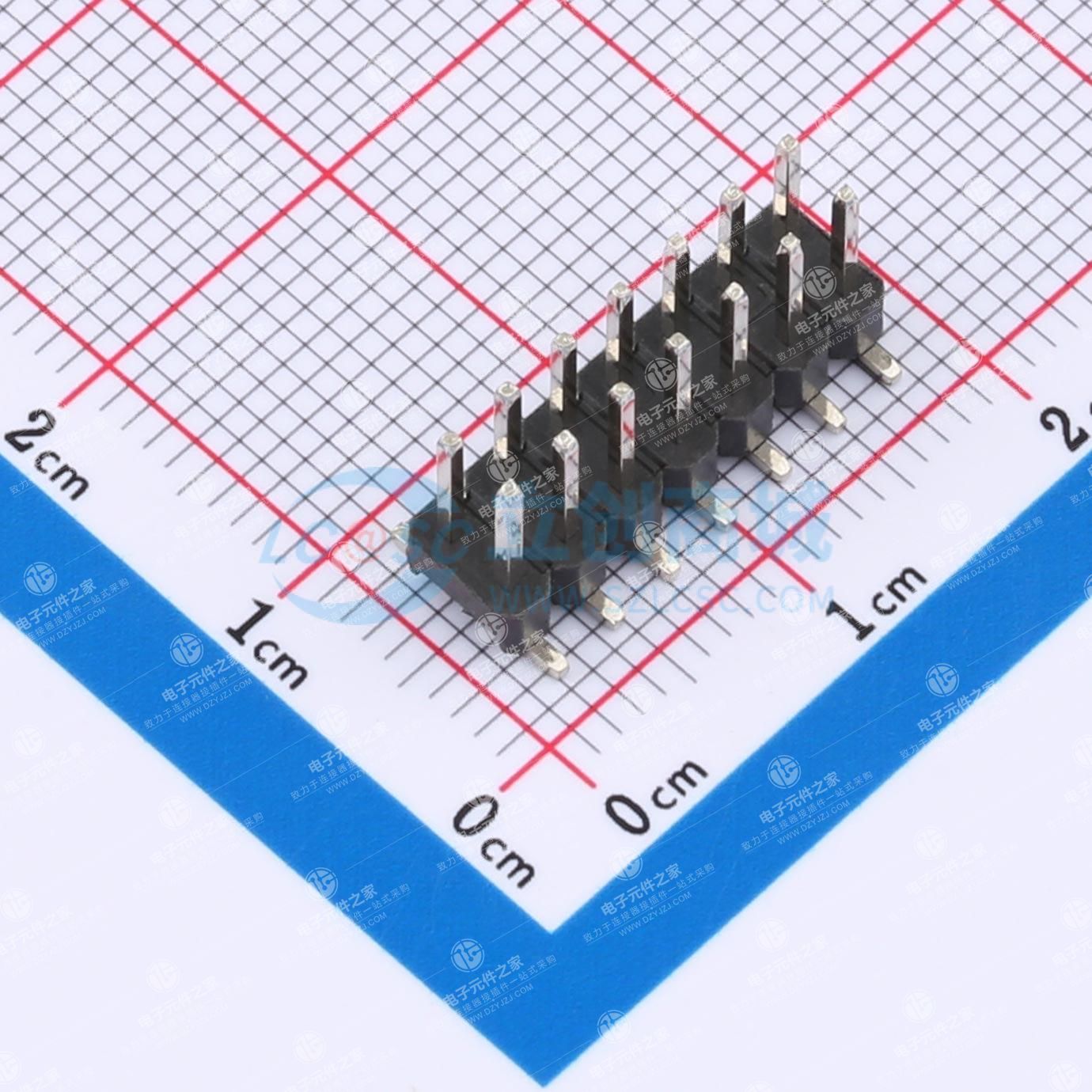 2x7P 间距:2.54mm 方针 立贴