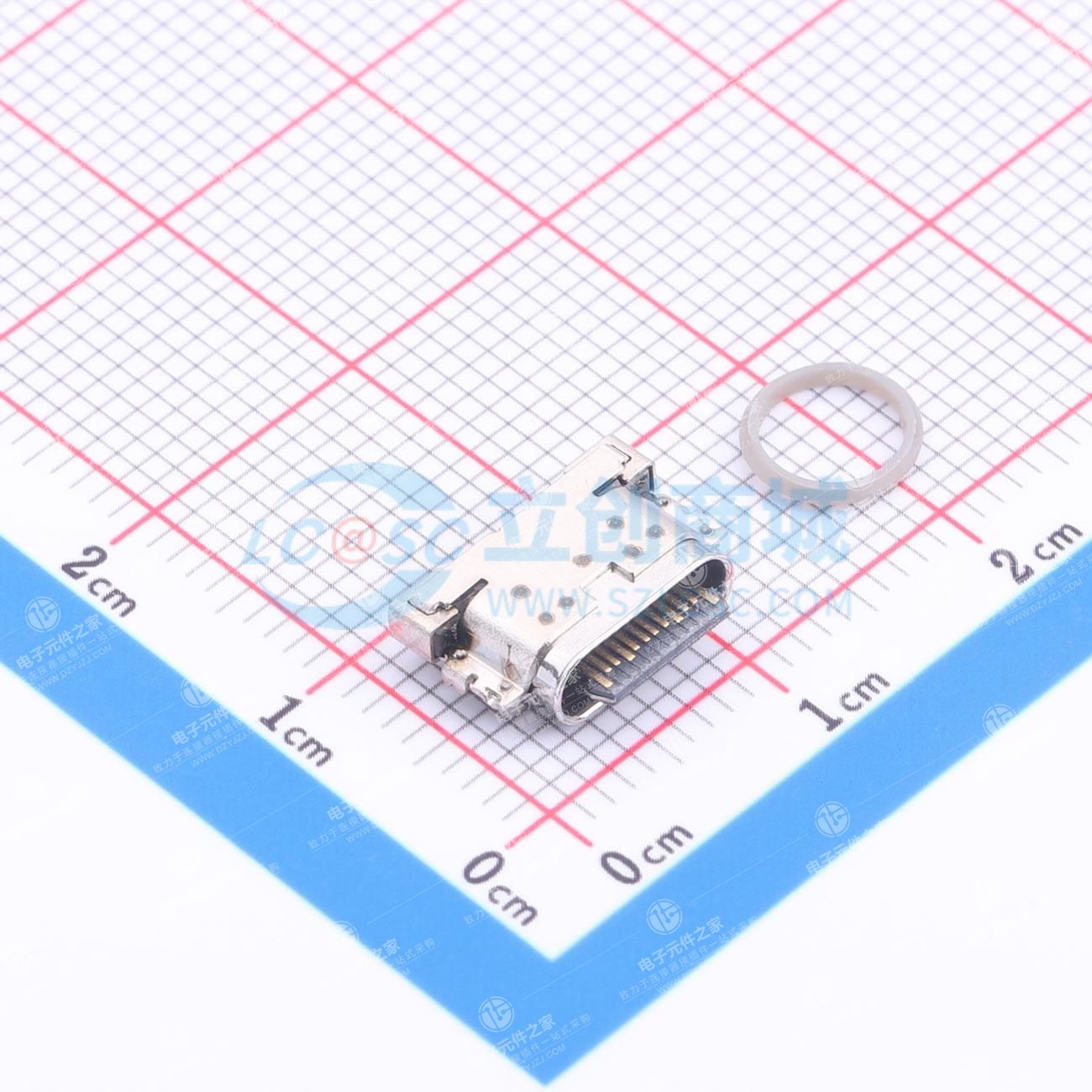 含防水胶圈 Type-C 母 卧贴