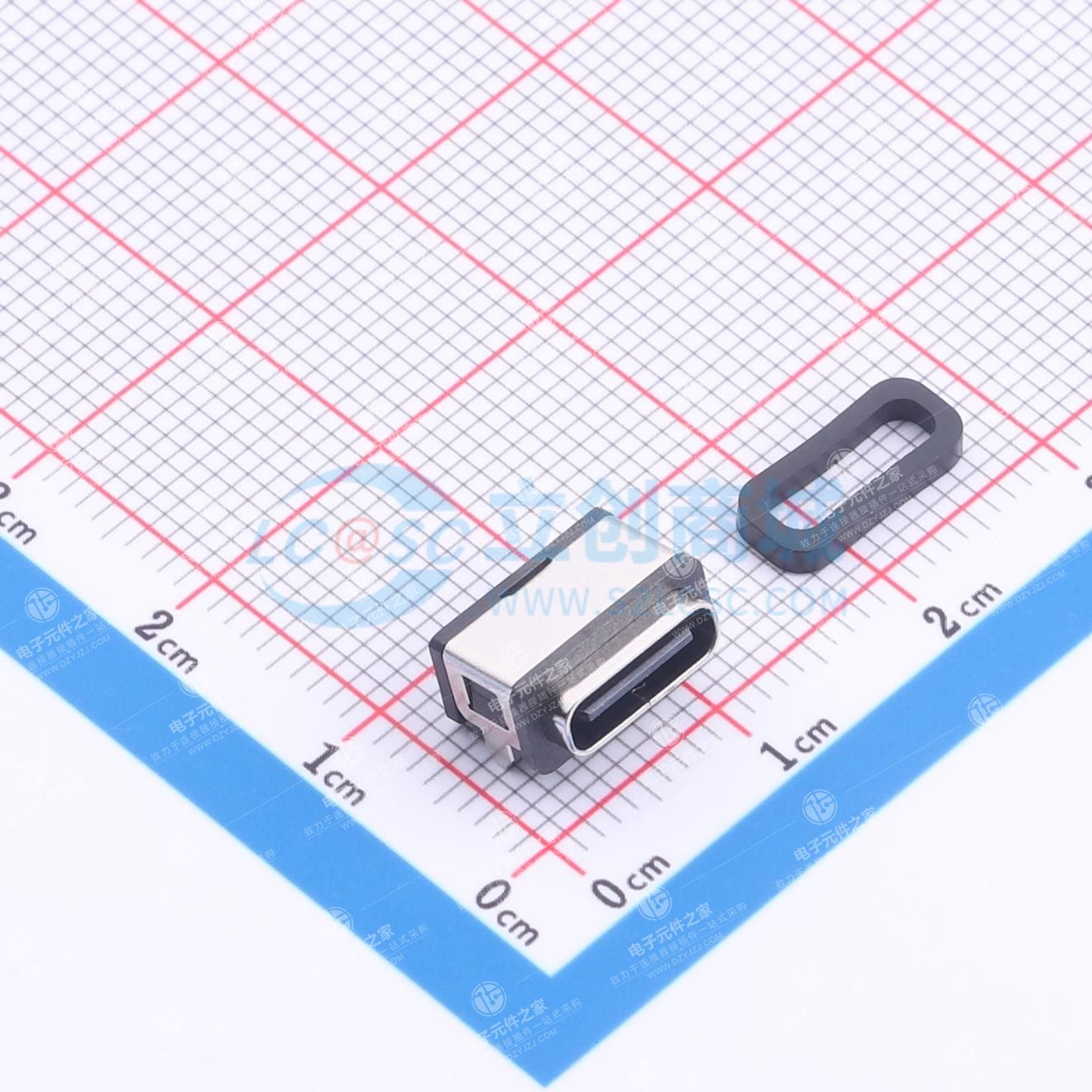 Type-C 母 卧贴