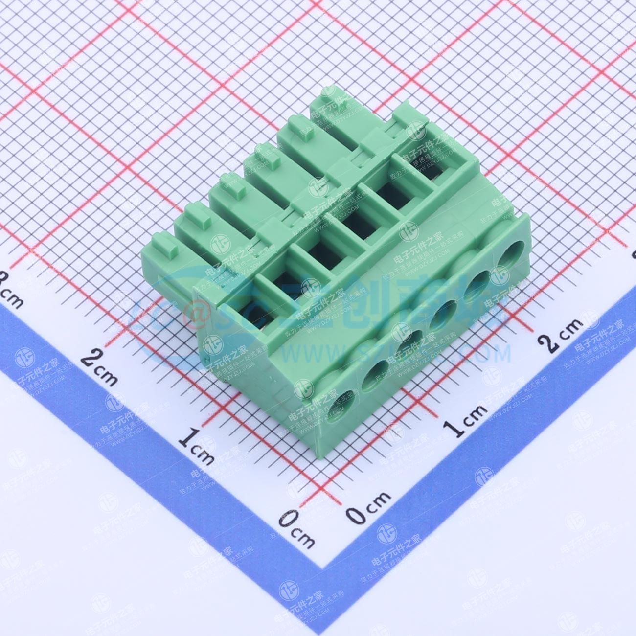 绿色 无固定装置 1x6P 3.5mm 排数:1 每排P数:6