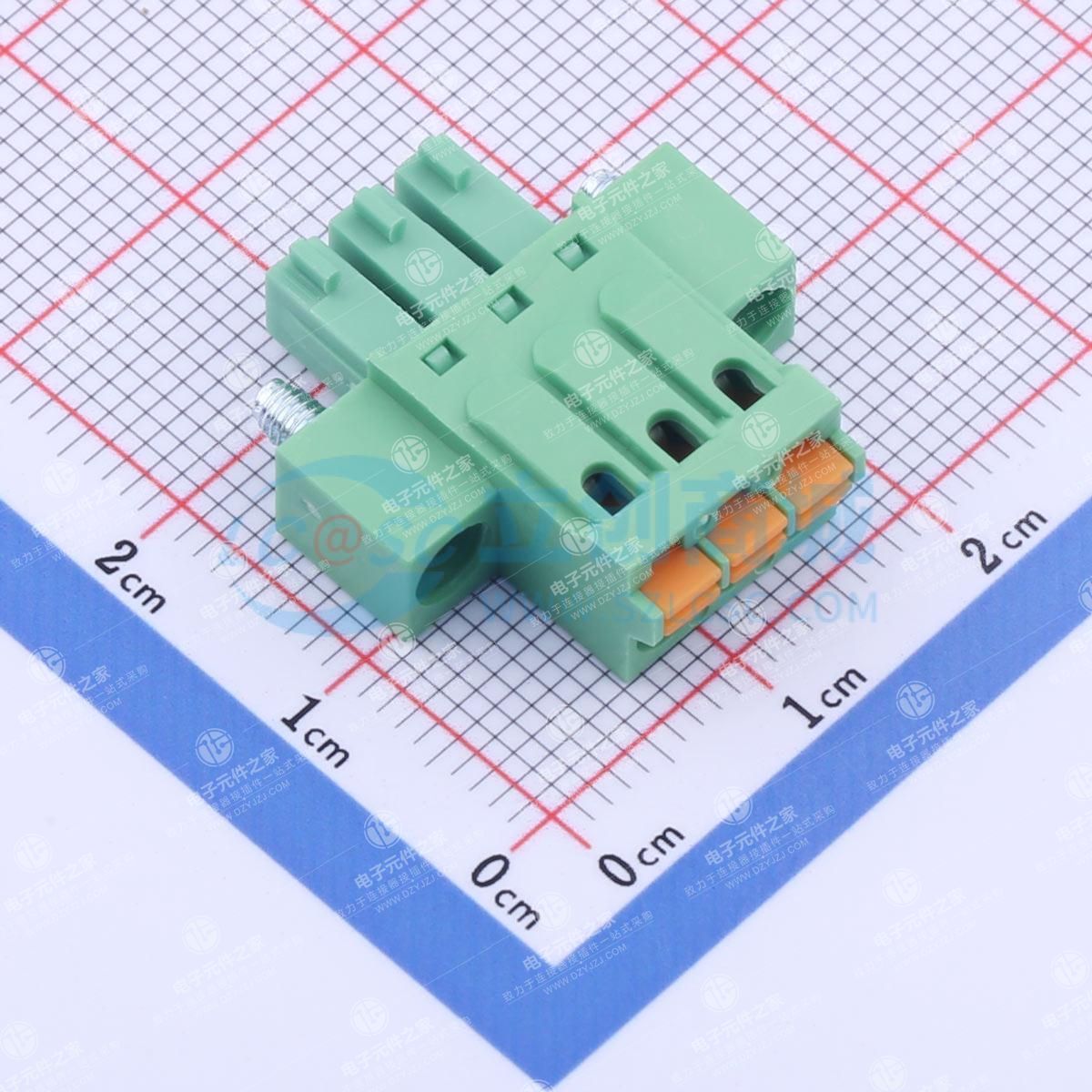 绿色 螺丝固定 1x3P 3.5mm 排数:1 每排P数:3