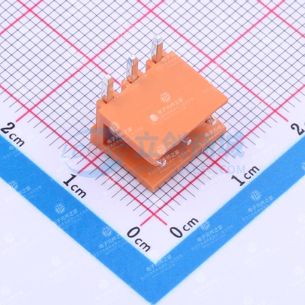 橙色 无固定装置 1x3P 3.96mm 排数:1 每排P数:3