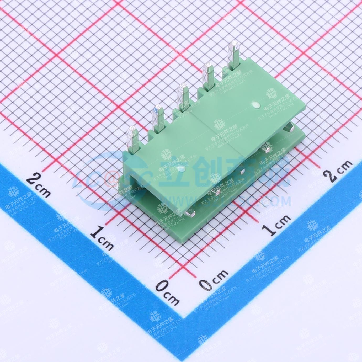 绿色 无固定装置 1x5P 3.96mm 排数:1 每排P数:5