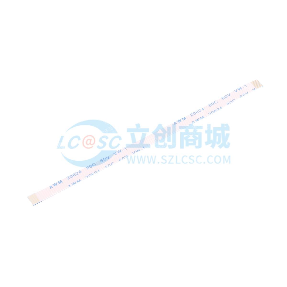 间距:0.5mm 插入厚度:0.3mm 总PIN数:8P 触点:同向 总长度:100mm 描述:金手指3mm 加强板4mm 镀金
