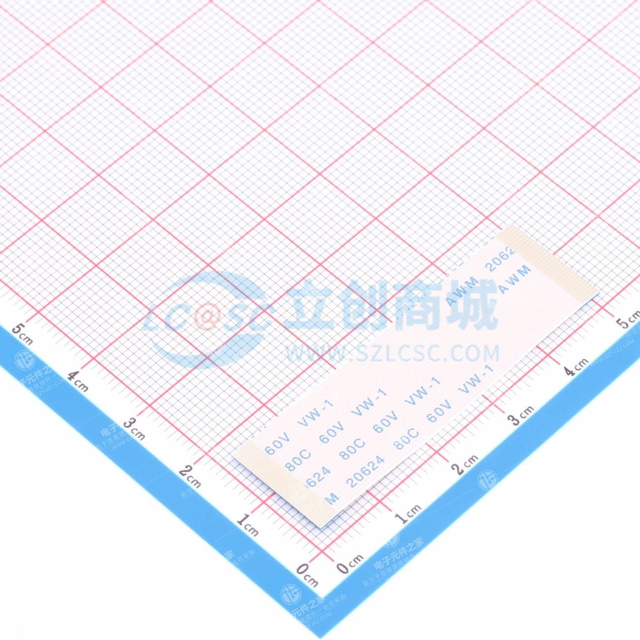 间距:0.5mm 插入厚度:0.3mm 总PIN数:30P 触点:同向 总长度:50mm 描述:金手指3mm 加强板4mm 镀金