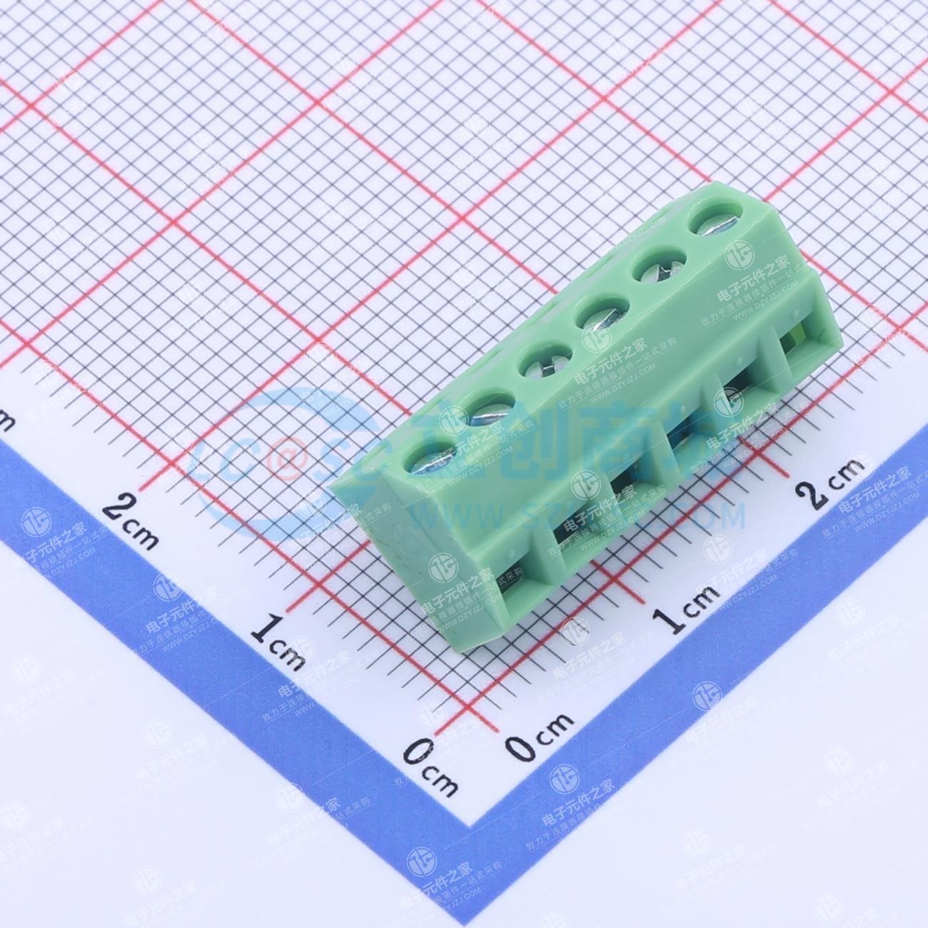 1x6P 3.81mm 直插 排数:1 每排P数:6