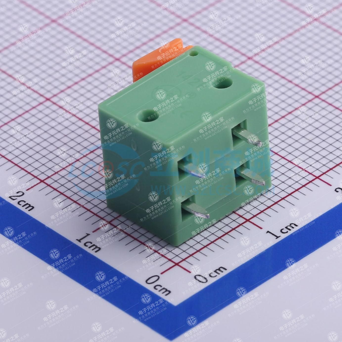 1x2P 5.08mm 每排P数:2 排数:1