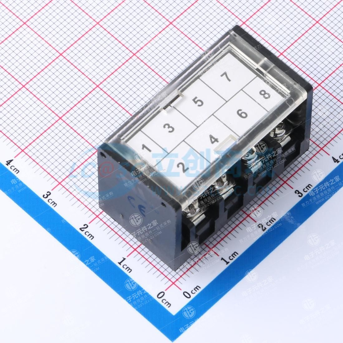 3.81mm 2x4P 直插 边脚 排数:2 每排P数:4