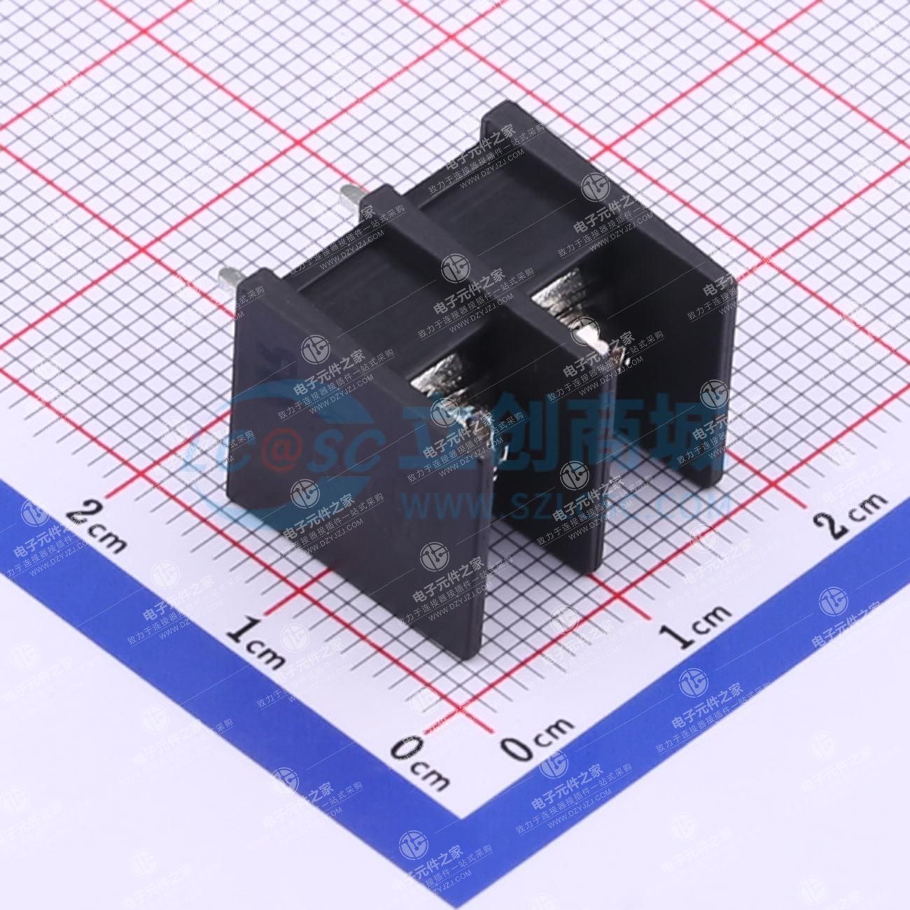 7.62mm 1x2P 直插 中脚 排数:1 每排P数:2