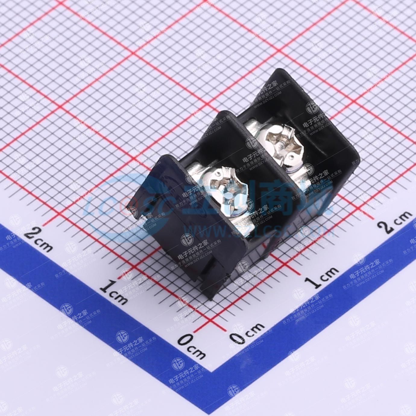 黑色 7.62mm 1x2P 直插 边脚 排数:1 每排P数:2