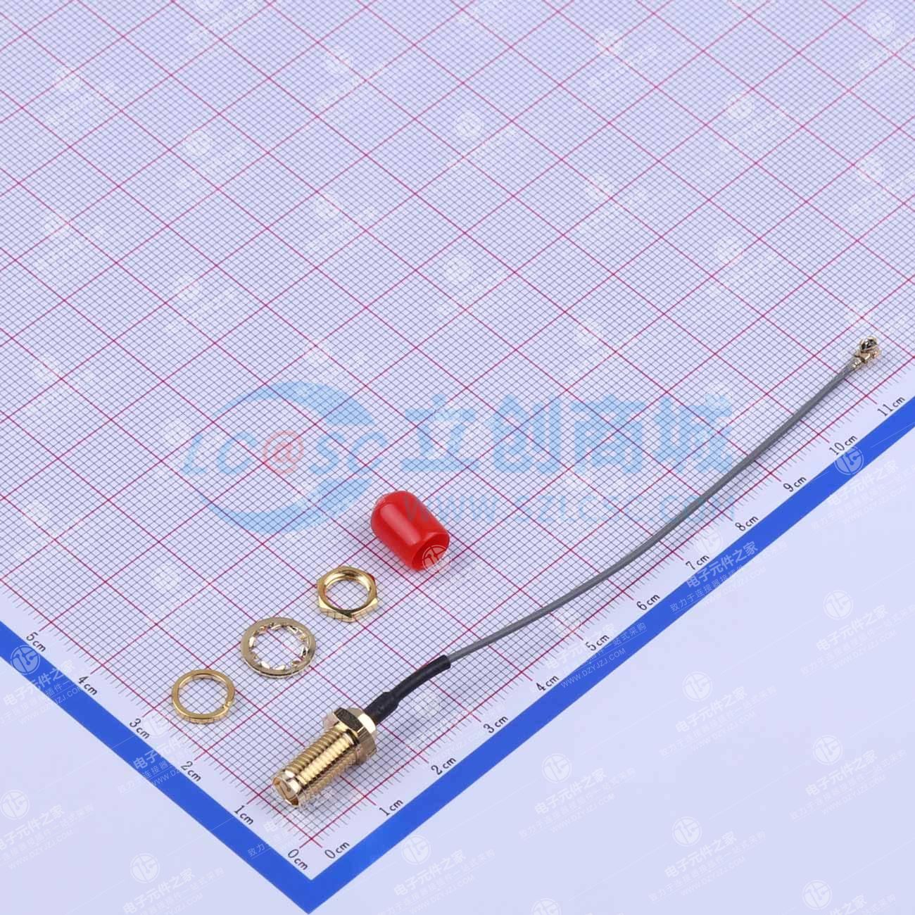 5件套 1.13mm射频连接线，SMA母头，100mm