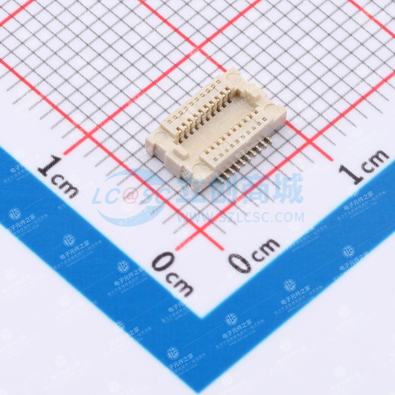 PIN:20P 间距:0.5mm 立贴