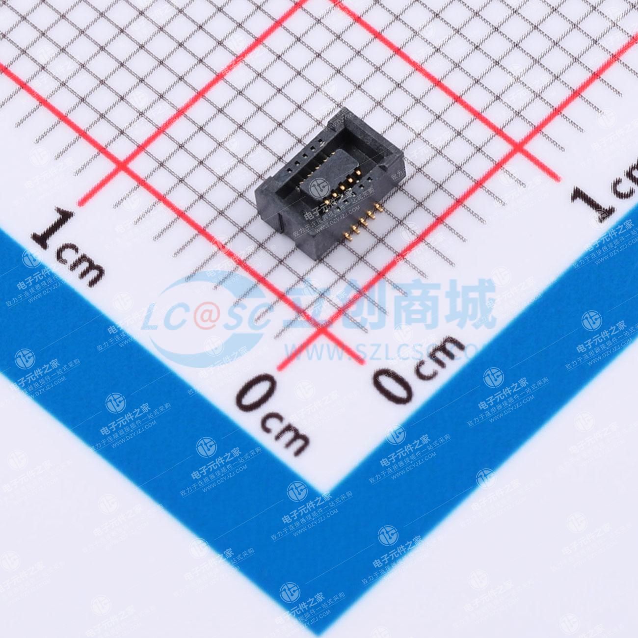PIN:10P 间距:0.4mm 立贴