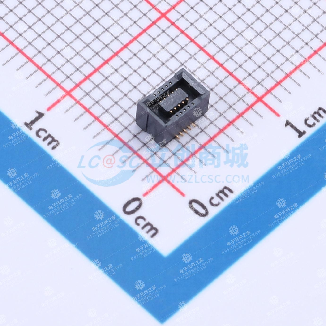 PIN:10P 间距:0.4mm 立贴