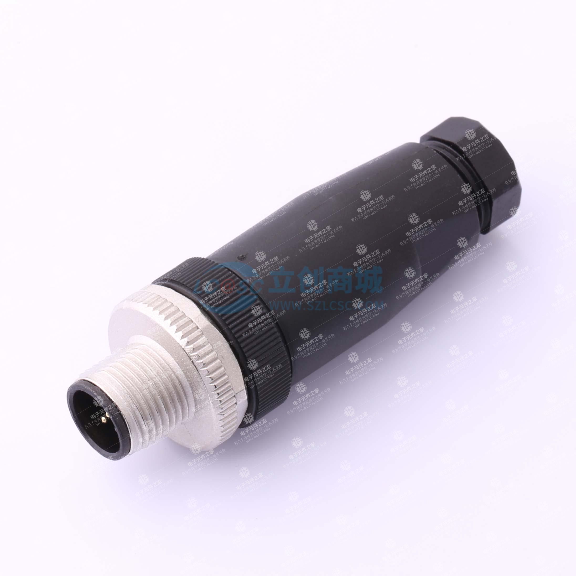 M12直式针型塑胶插头螺钉式