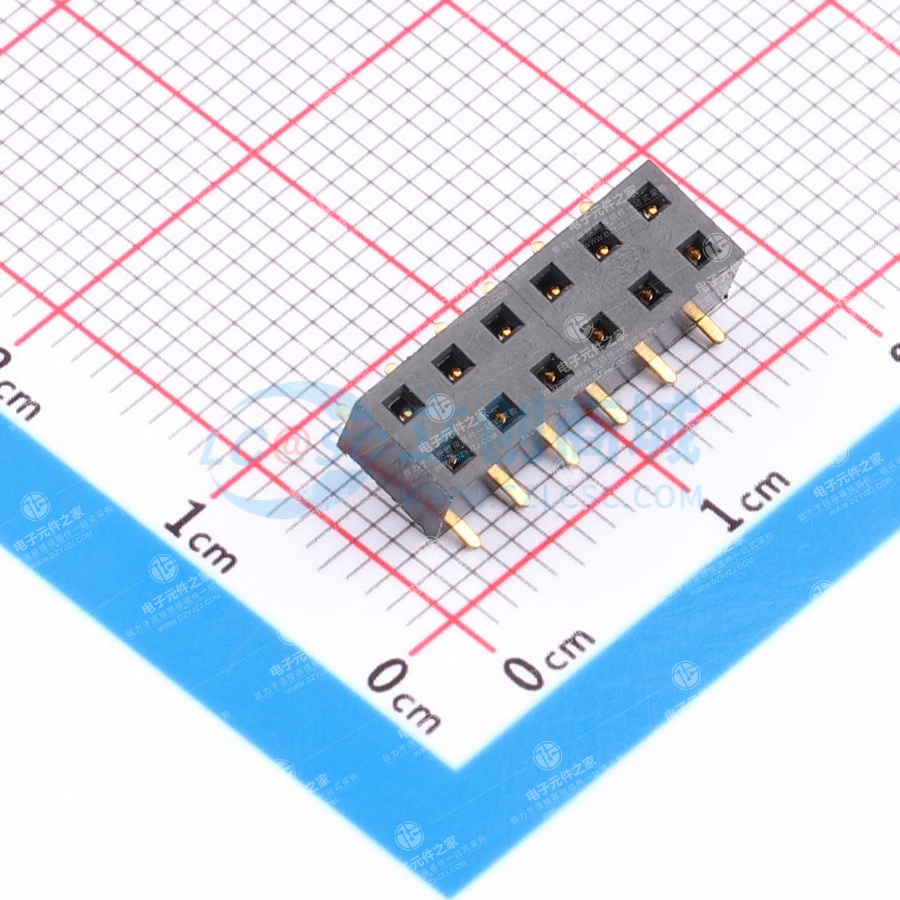 2x6P 间距:2.54mm 立贴