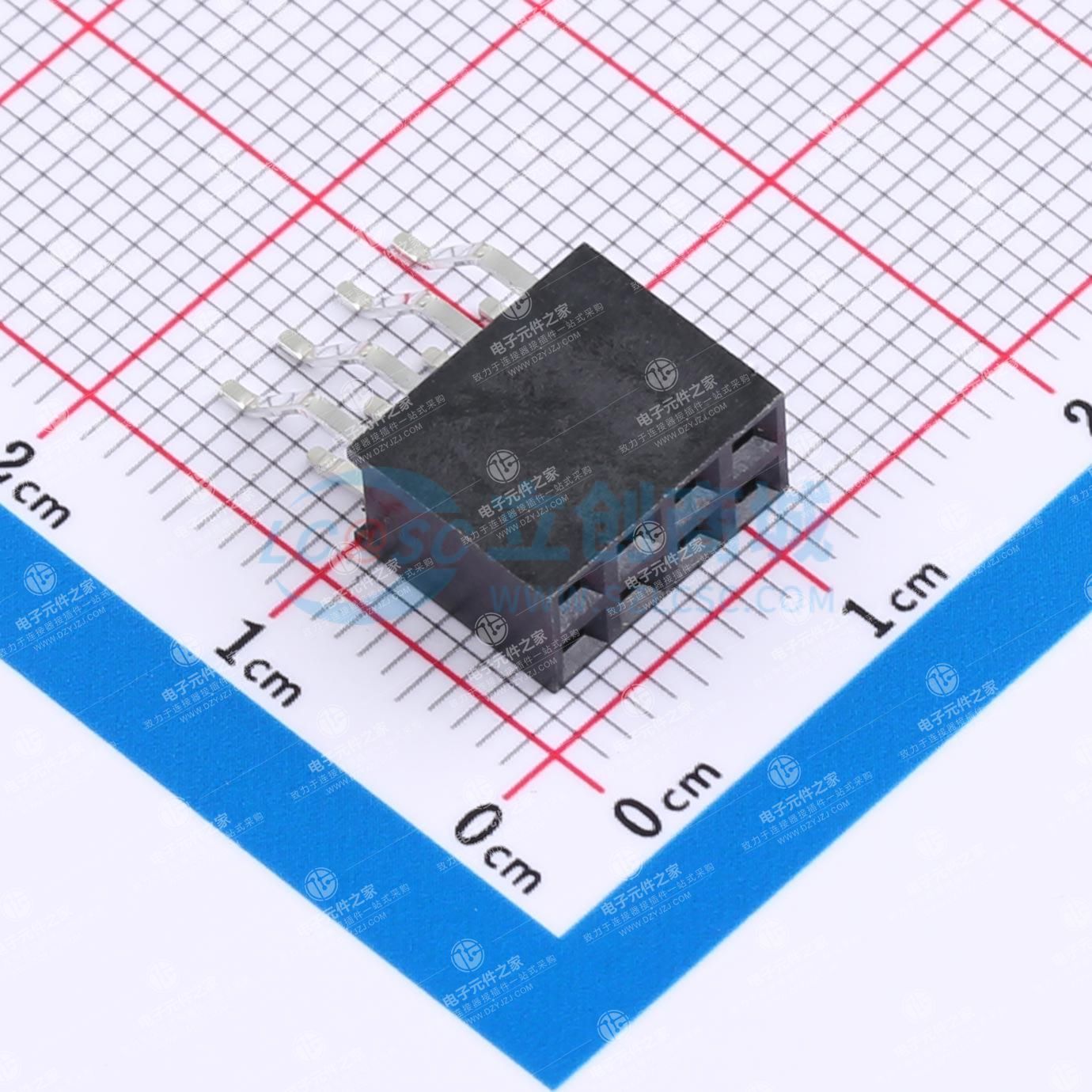 2x4P 间距:2.54mm 卧贴