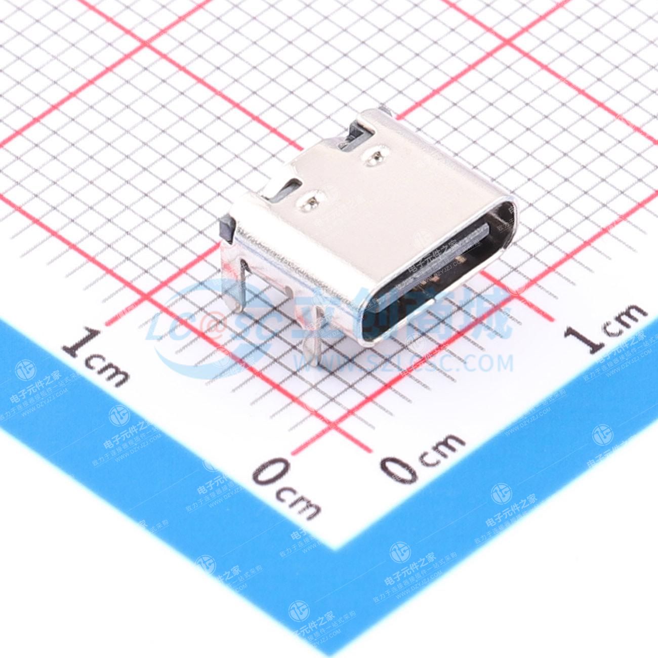 2.0 TYPE C 插件卧式 带数据传输功能 针 脚加长