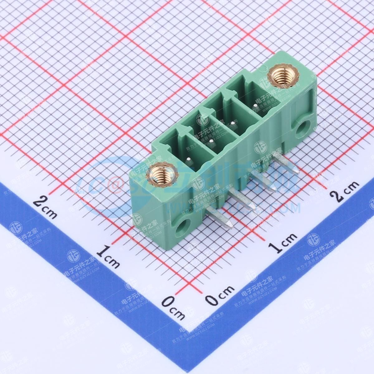 绿色 螺丝固定 1x4P 3.5mm 排数:1 每排P数:4