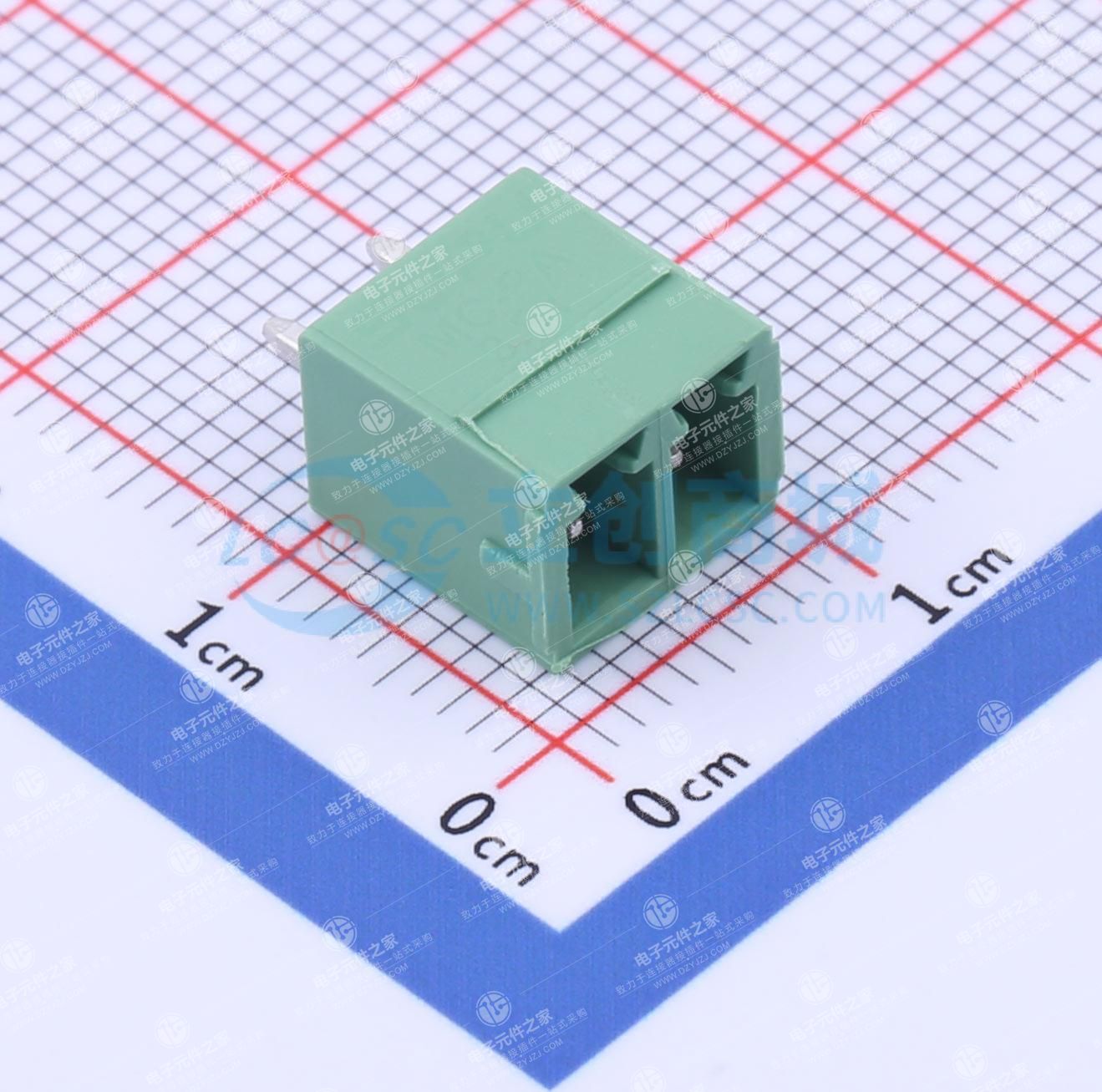 绿色 1x2P 3.81mm 排数:1 每排P数:2