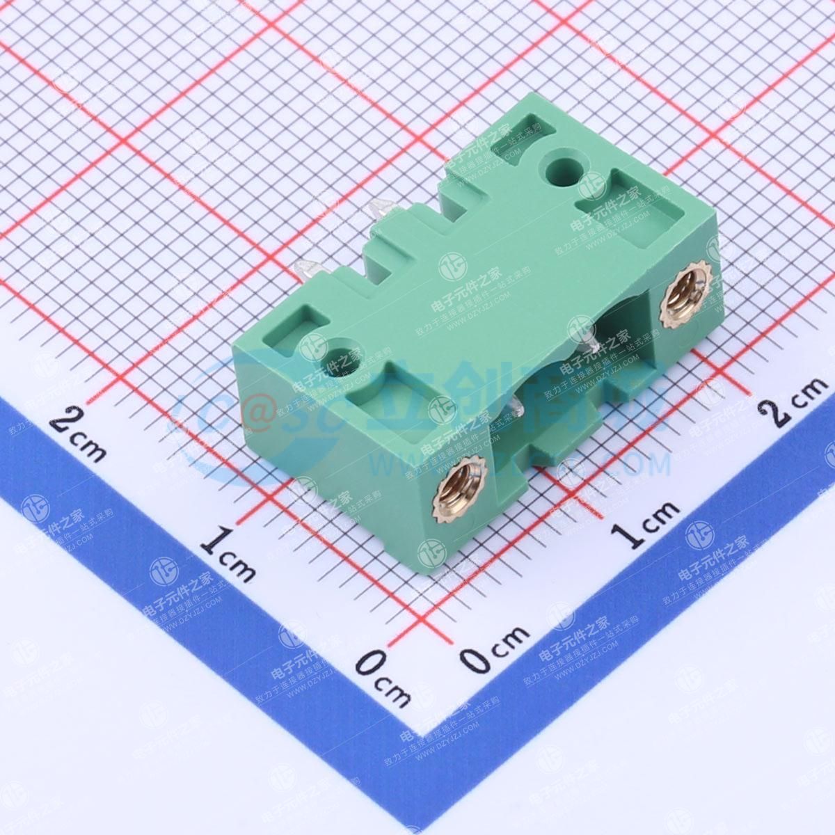 绿色 螺丝固定 1x2P 5.08mm 排数:1 每排P数:2