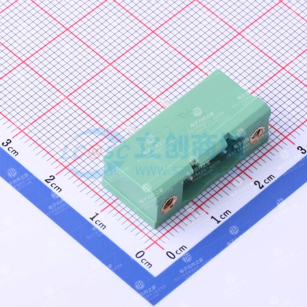 绿色 螺丝固定 1x2P 7.62mm 排数:1 每排P数:2