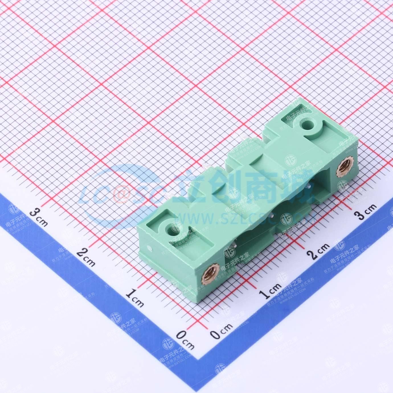 绿色 螺丝固定 1x3P 7.62mm 排数:1 每排P数:3