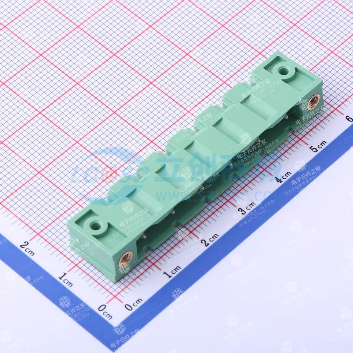 绿色 螺丝固定 1x6P 7.62mm 排数:1 每排P数:6